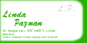linda pazman business card